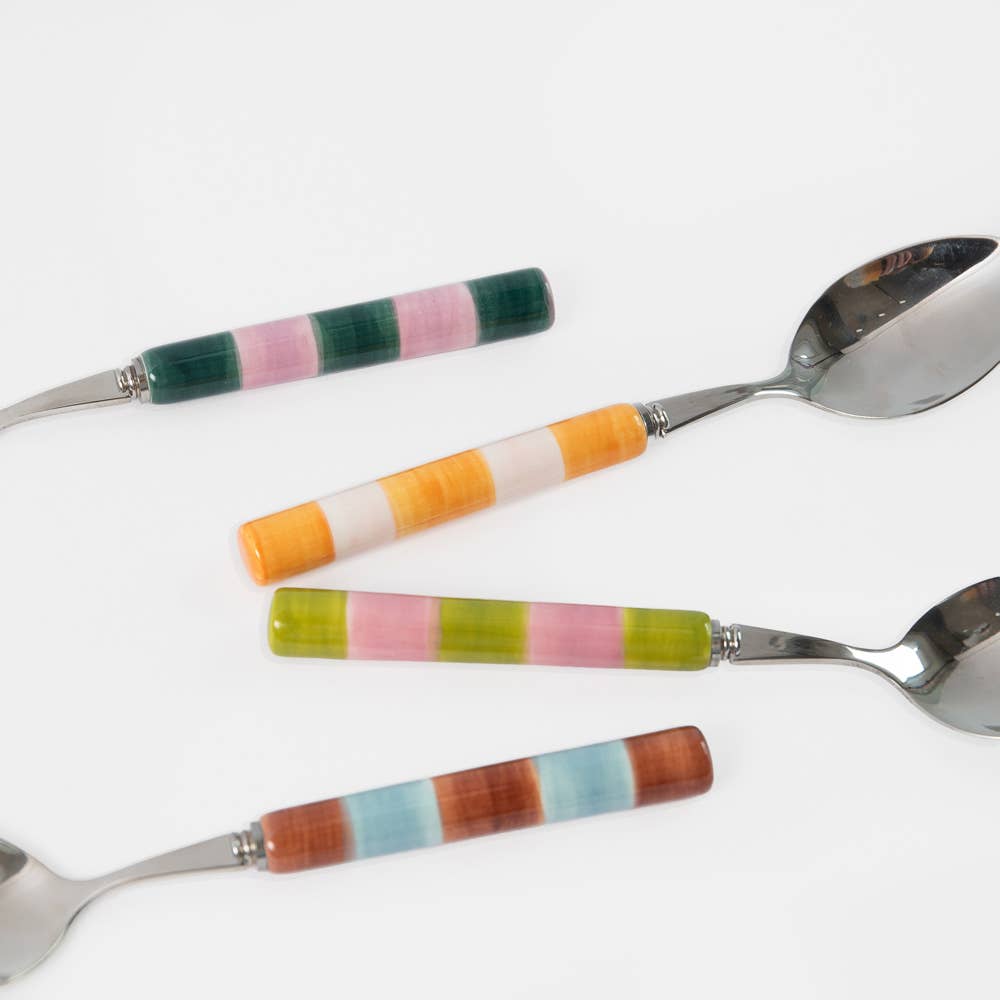 Multi-Stripe Set of 4 Teaspoons