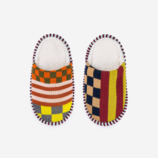 Pattern Patch Slide Slippers: Desert