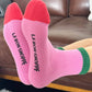 Color Block Girlfriend Socks : Rose Green