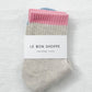 Color Block Girlfriend Socks : Grey Pink
