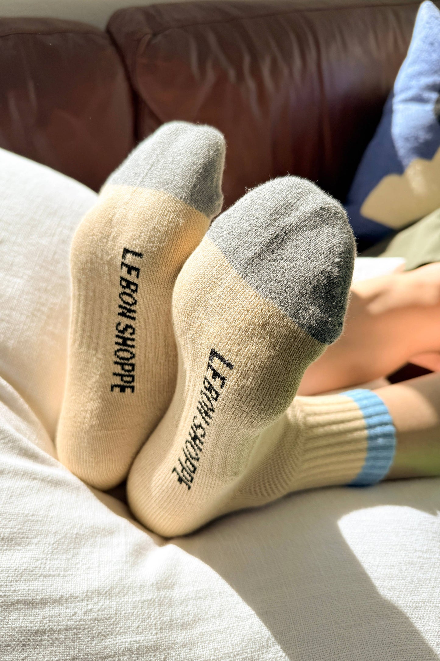 Color Block Girlfriend Socks : Yellow Blue