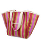 Recycled woven tote bag  - Yellow, pink, red