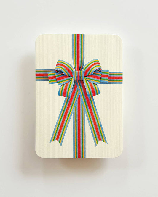 Candy Stripe Bow Greeting Card: Individual