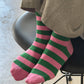 Wally Socks: Wide / Pink Green