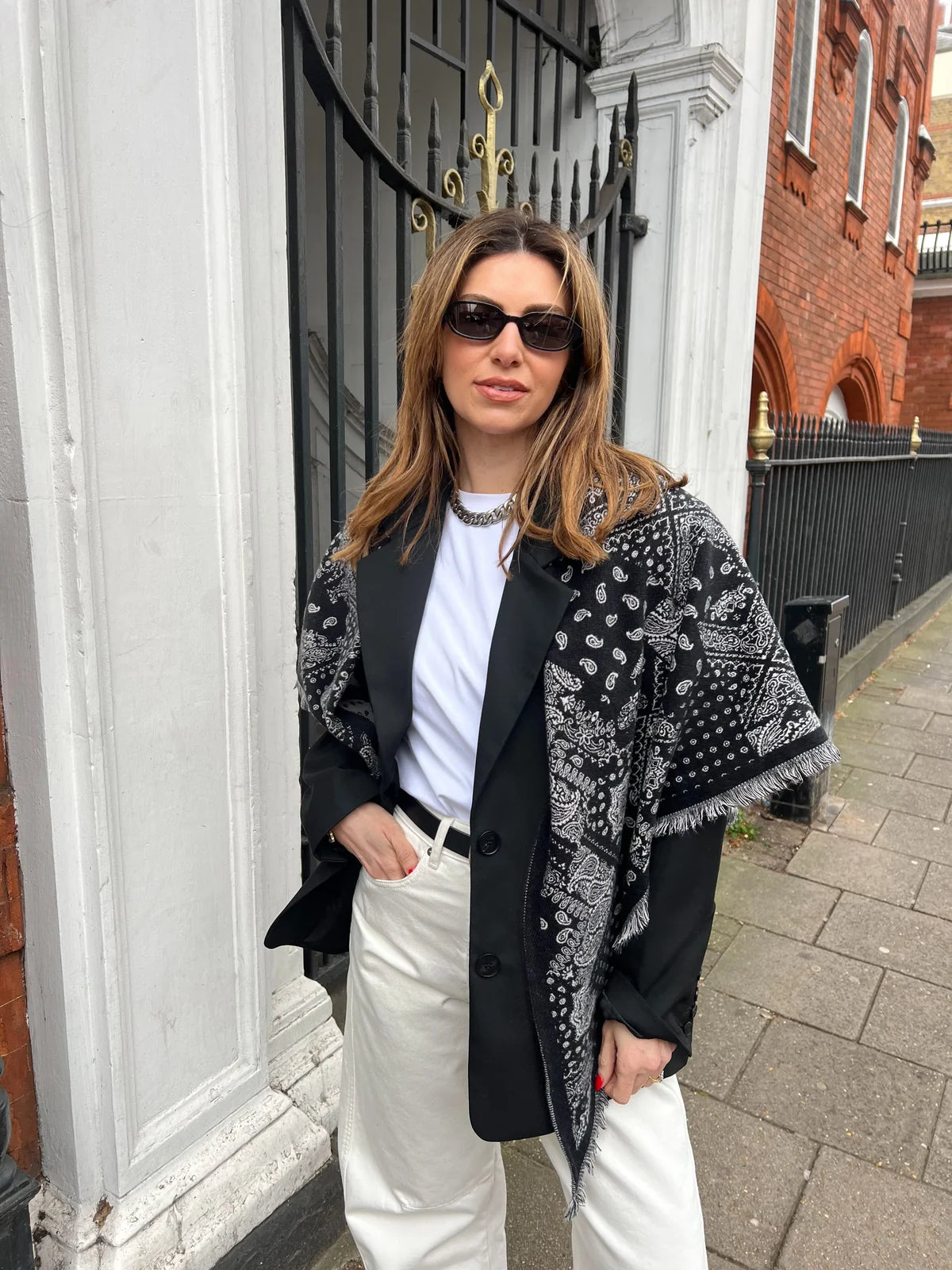 Large Triangle Bandana Scarf - Black
