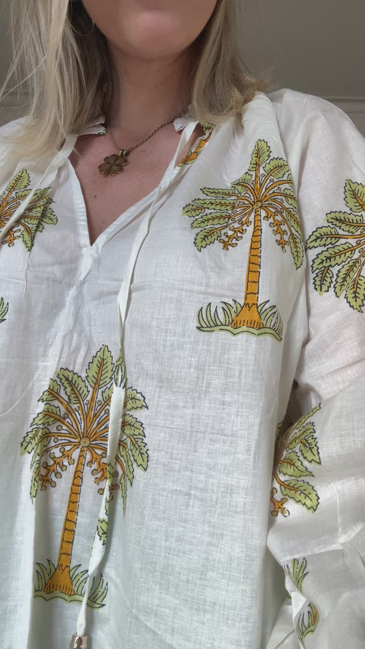 Palm print blouse