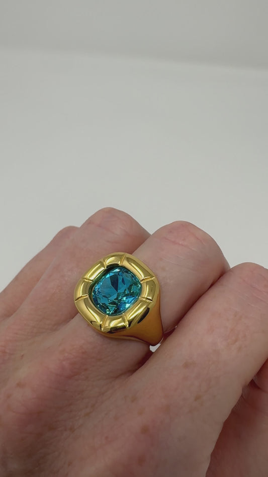 Sofia Chunky Gem Ring : Blue