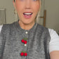 Cherry Knit Vest : Grey