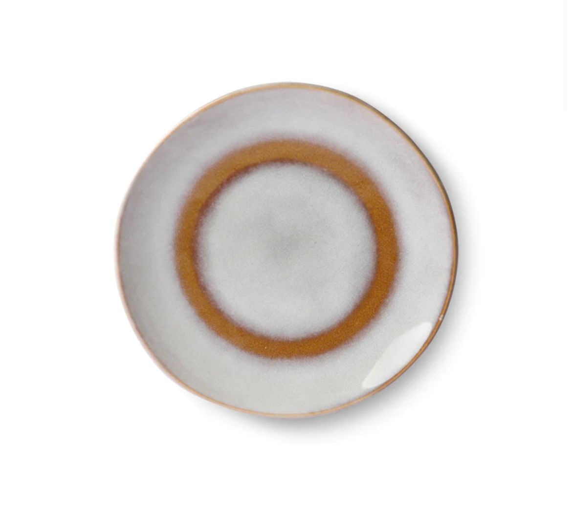 HKliving 70s ceramics: dessert plates: Snow (set of 2)