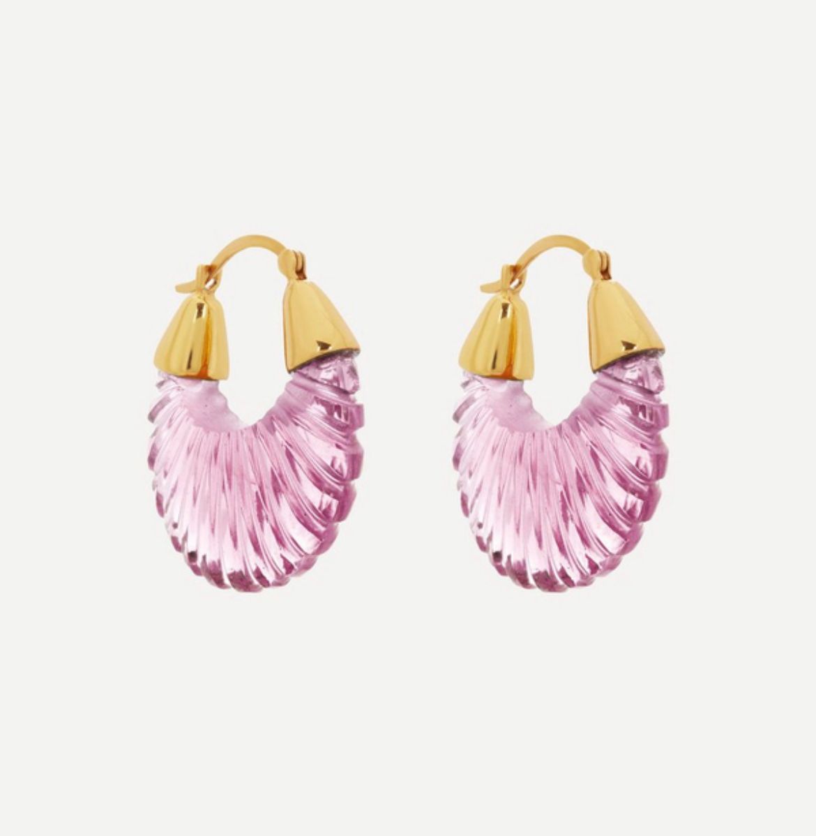 Shyla  Gold-Plated Etienne Glass Hoop Earrings